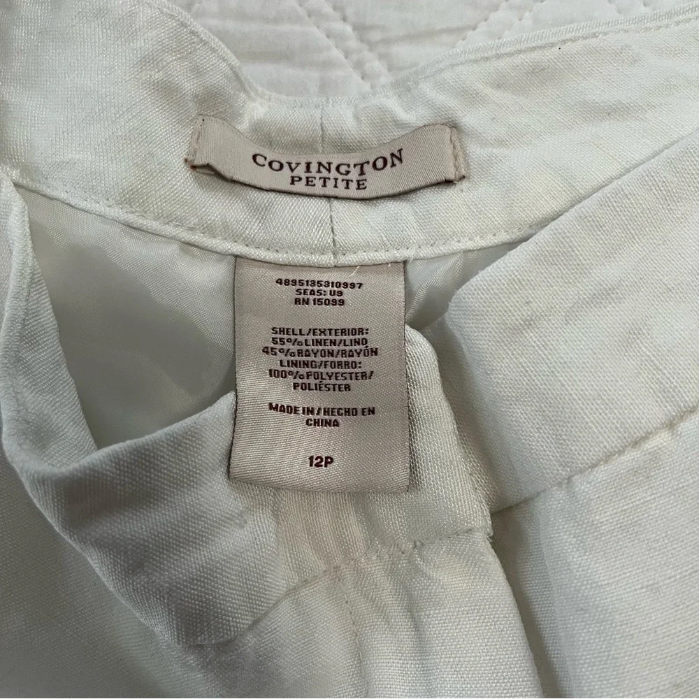 Covington petite wide leg linen pants 12p